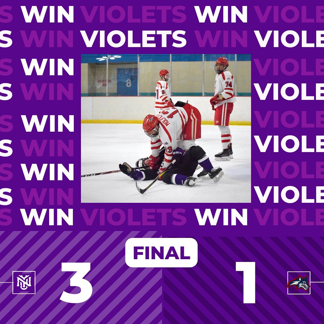 BACK IN THE WIN COLUMN!

The Violets beat @stonybrookhockey 3-1. NYU is now 5-6-1 for the season.

#achahockey #nyuathletics #goviolets