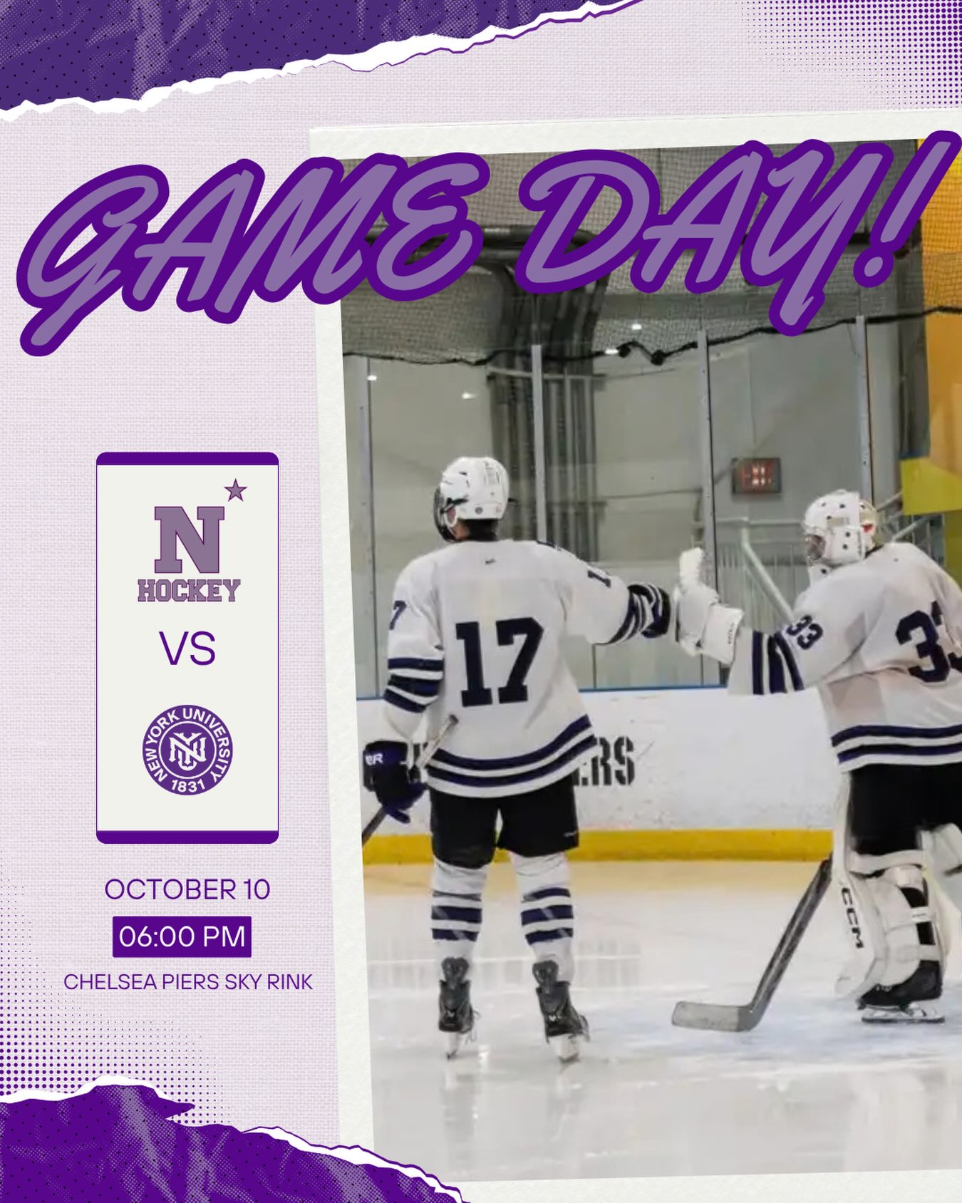 LETS GO!! Come out and support your violets for tonight’s game!! 

🆚 US naval academy 
📍Sky rink
⏰ 6 PM EST